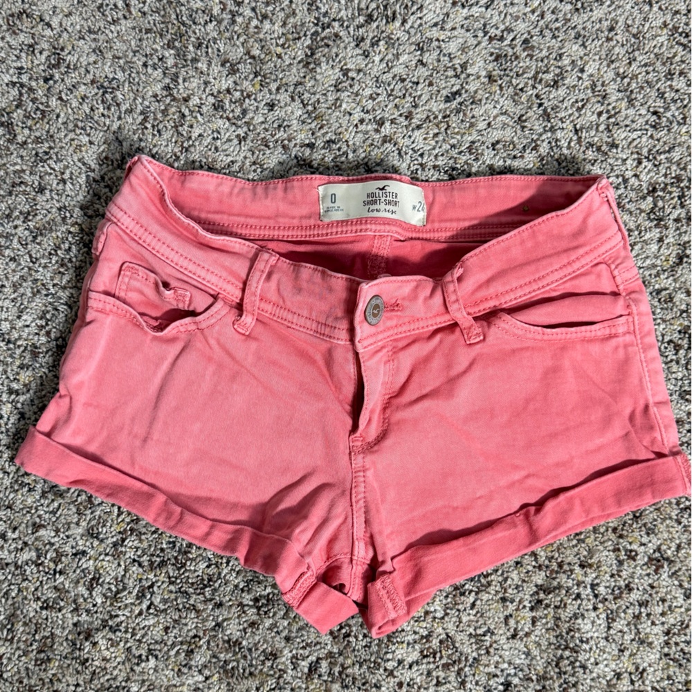 Hollister Coral Pink Low Rise Y2K Shorts